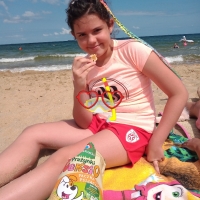 Z Reksiem na plaży 