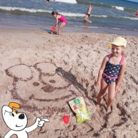 Reksio nawet nad morzem ma wakacje 