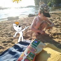 Reksio na plaży